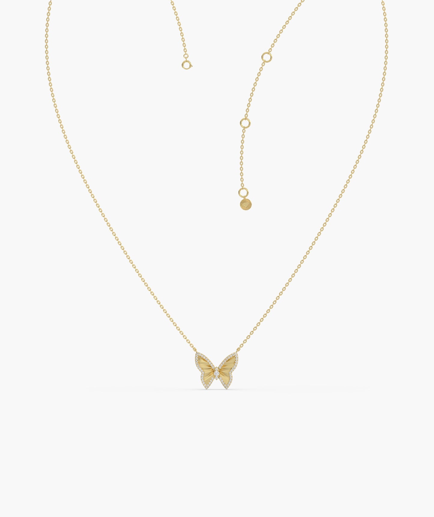 Gleaming Butterfly Charm Necklace