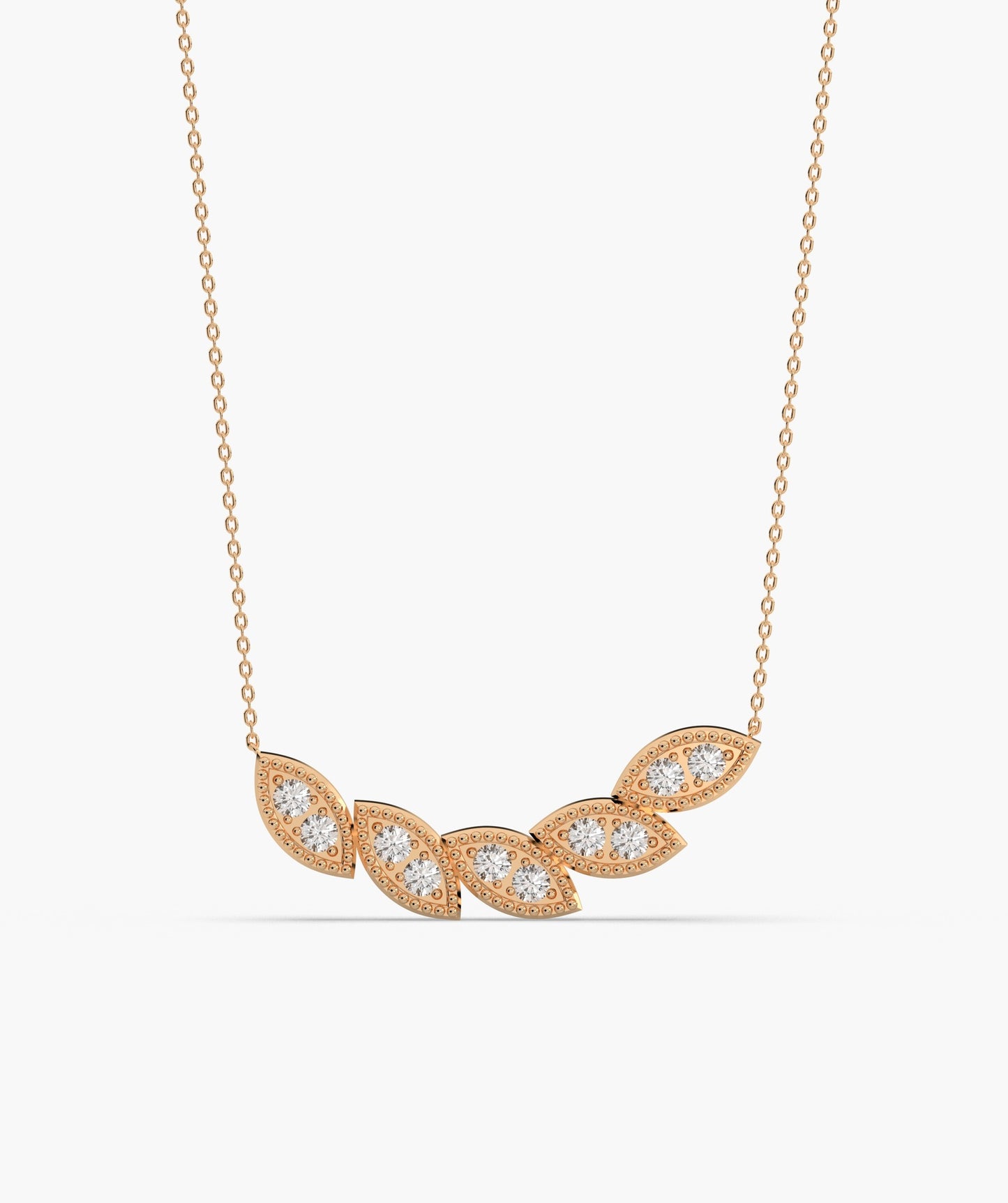14K Gold Trendy Floral Necklace