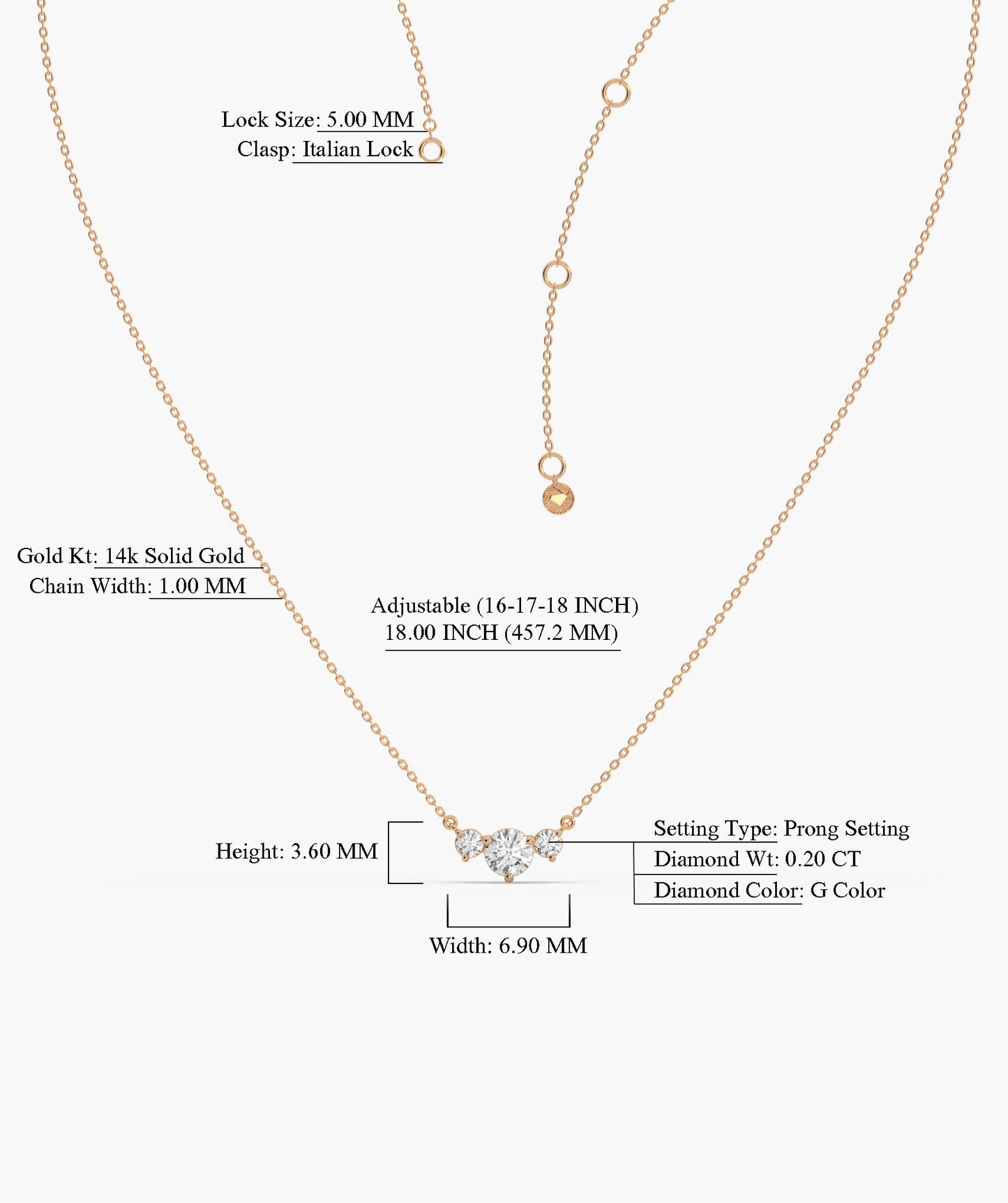 Triple Brilliance Gold Necklace