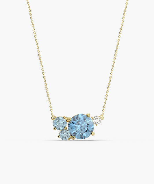 Sky Blue Sparkle Diamond Necklace