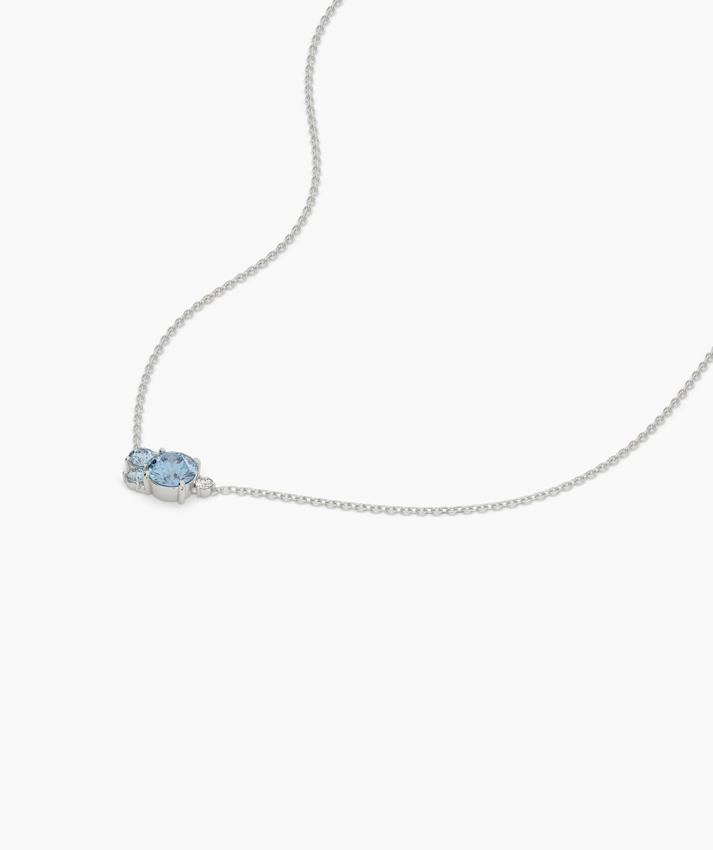 Sky Blue Sparkle Diamond Necklace