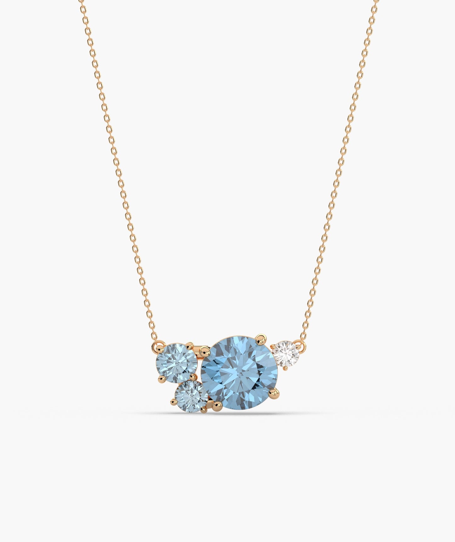 Sky Blue Sparkle Diamond Necklace