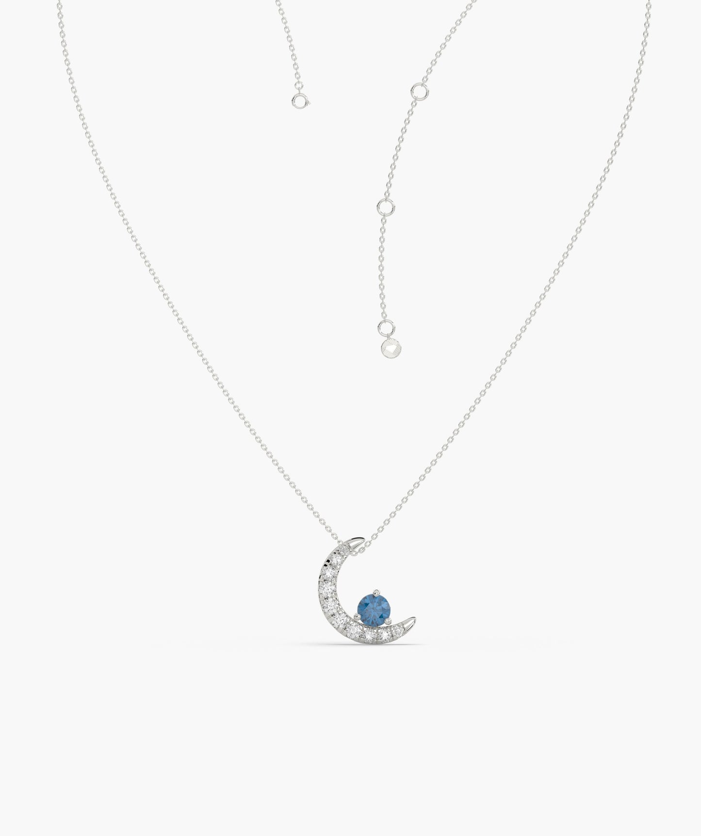 14K Gold Starry Moonlight Pendant