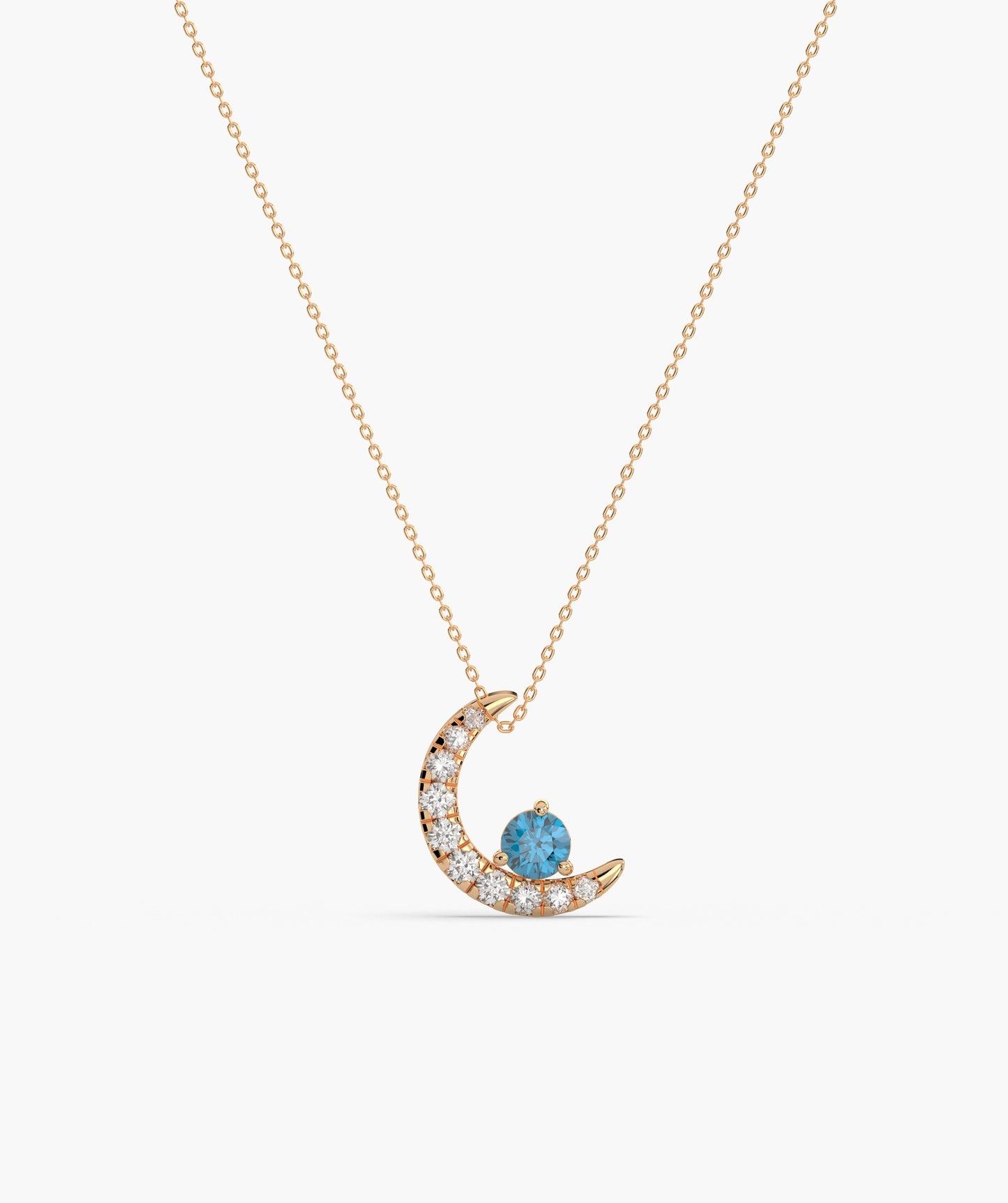 14K Gold Starry Moonlight Pendant
