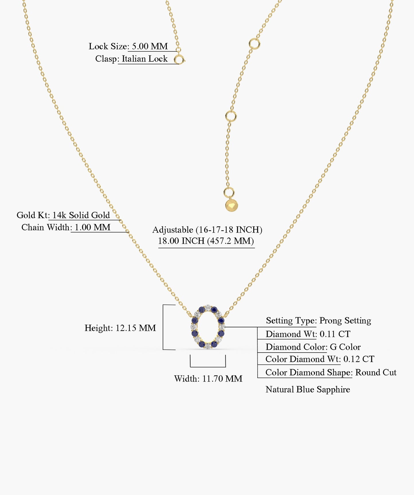 Celestial Sapphire Loop Necklace