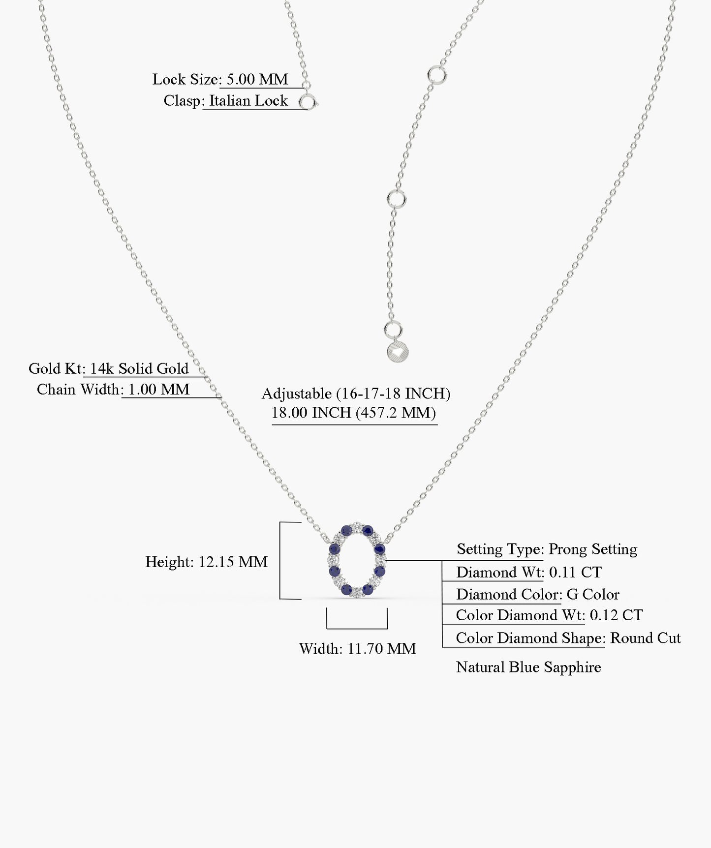 Celestial Sapphire Loop Necklace