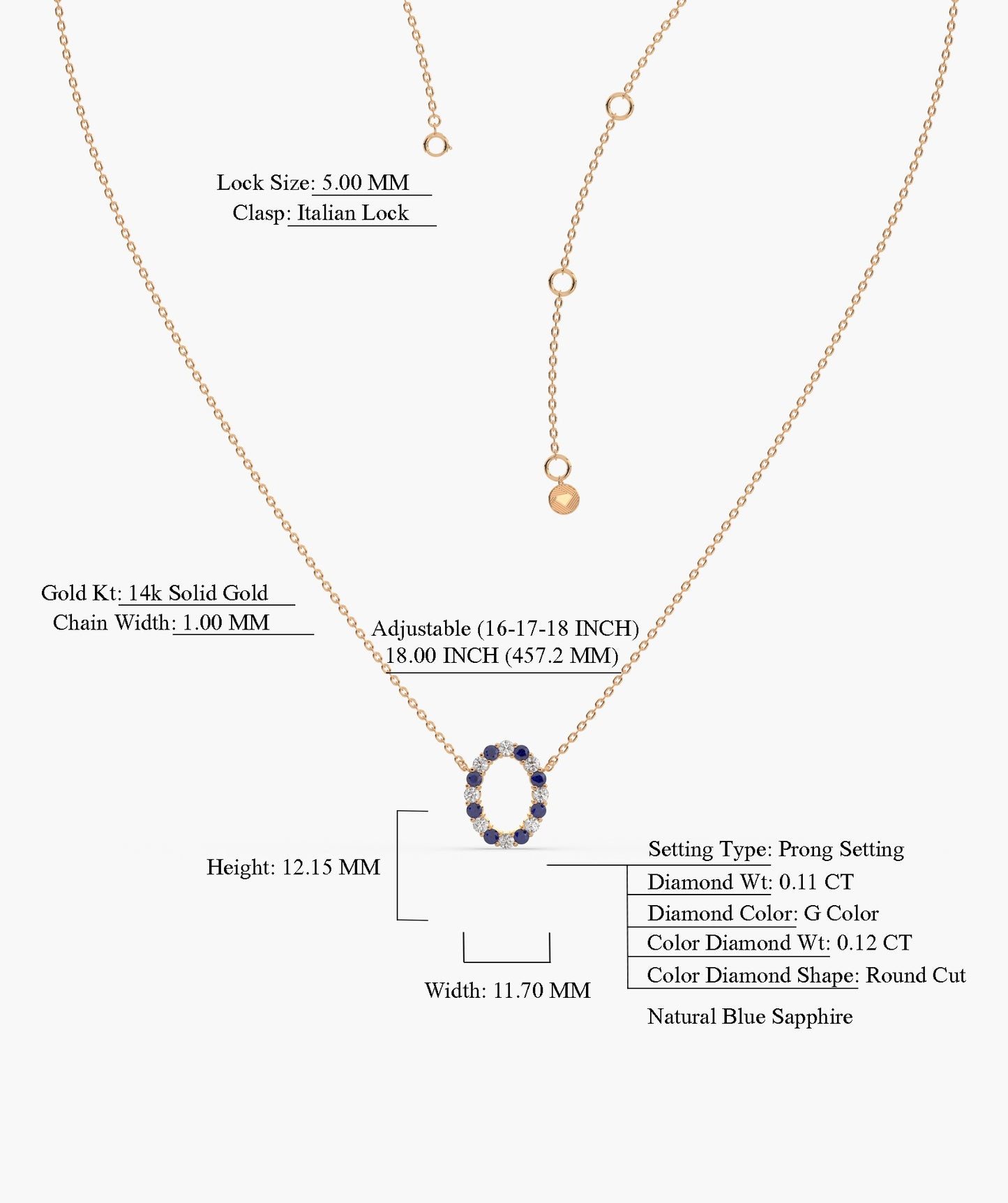 Celestial Sapphire Loop Necklace