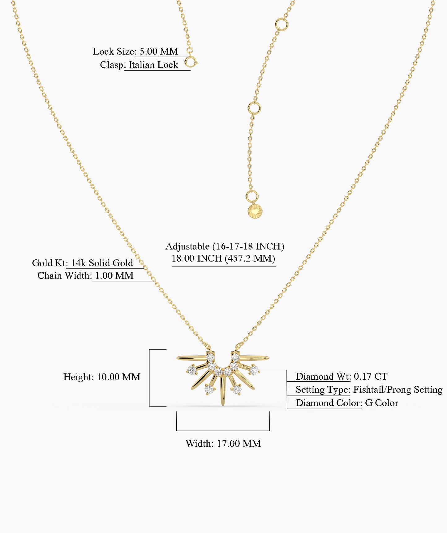 14K Gold Sunburst Diamond Necklace