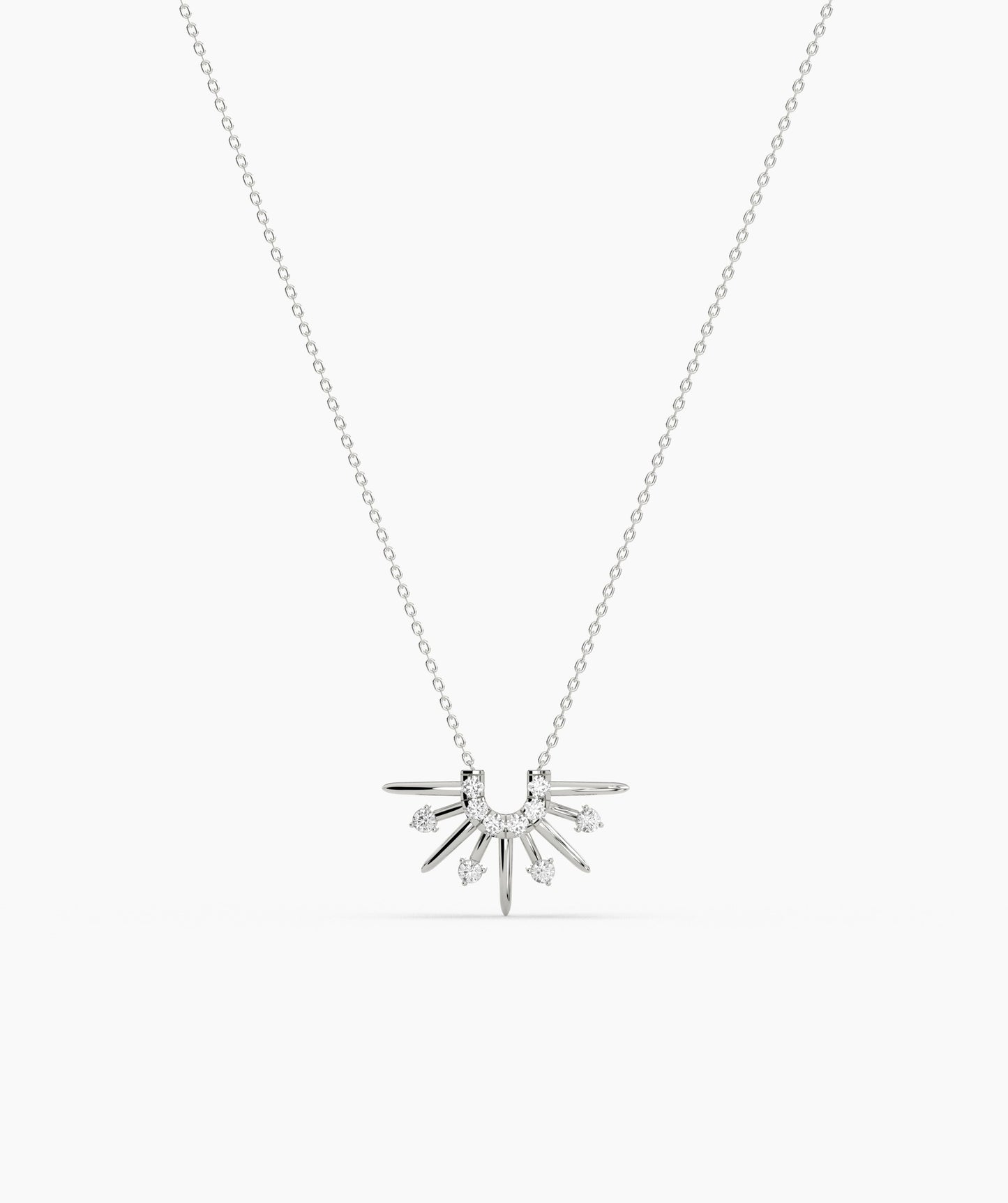 14K Gold Sunburst Diamond Necklace