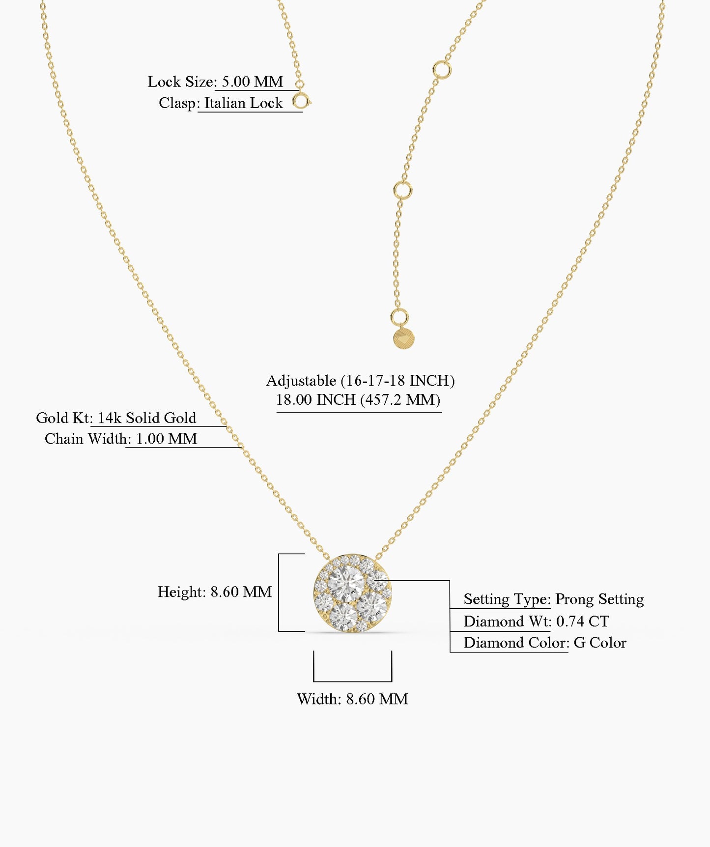 Luminous Diamond Halo Pendant