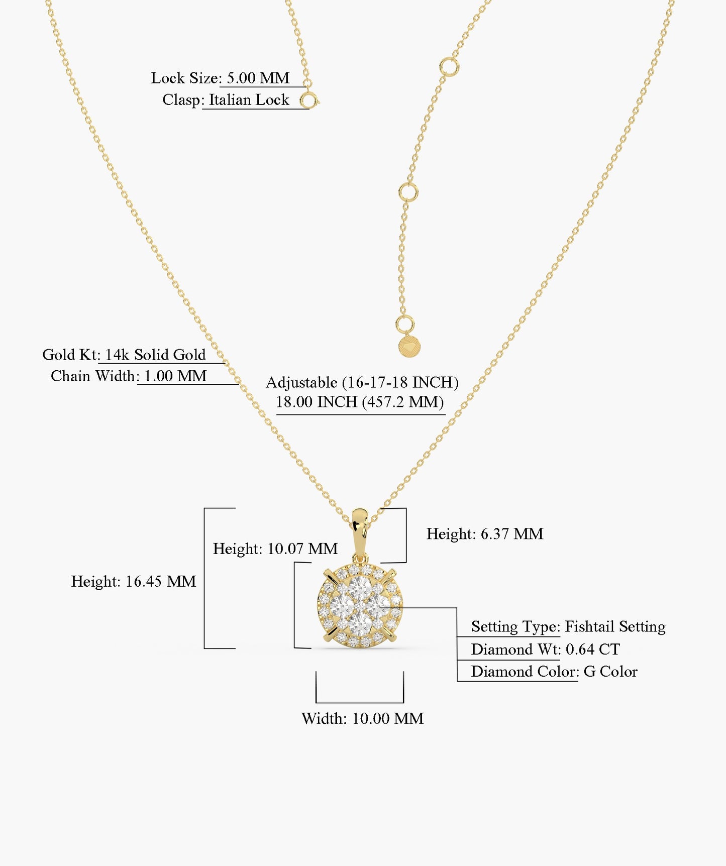 Gleaming Diamond Halo Necklace