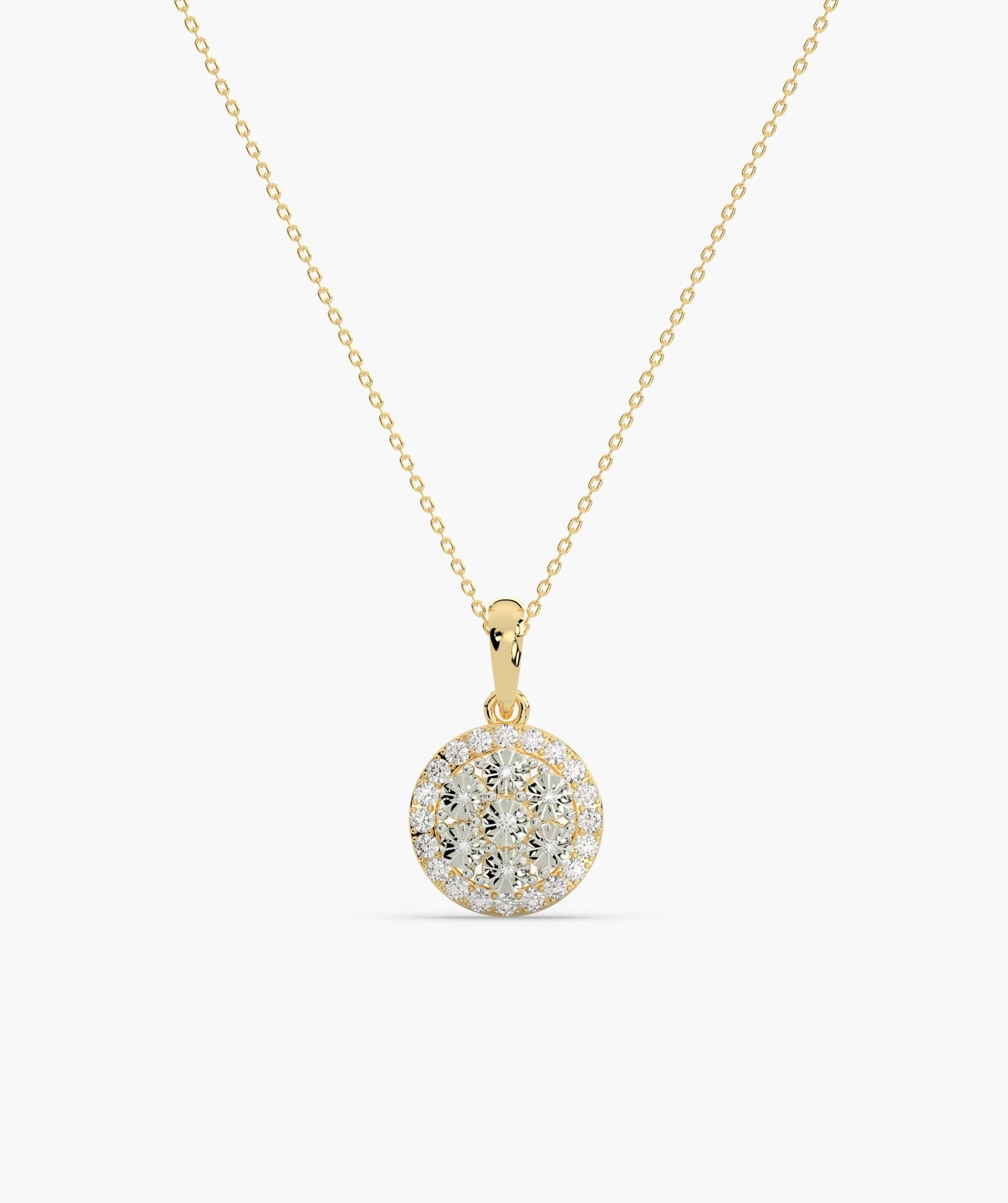 Intricate Diamond Cluster Pendant