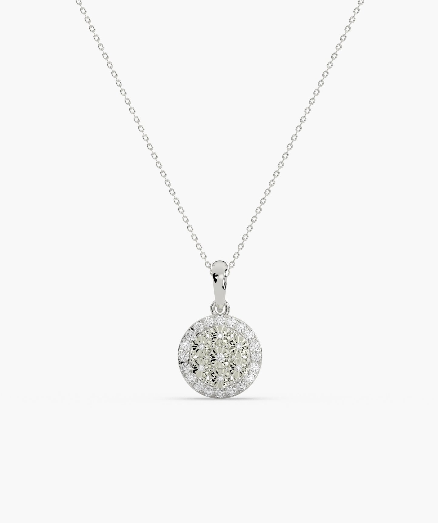 Intricate Diamond Cluster Pendant