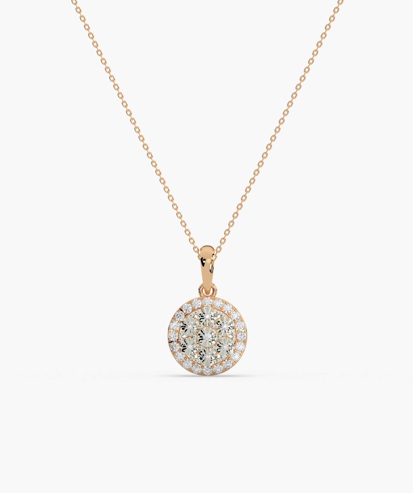 Intricate Diamond Cluster Pendant