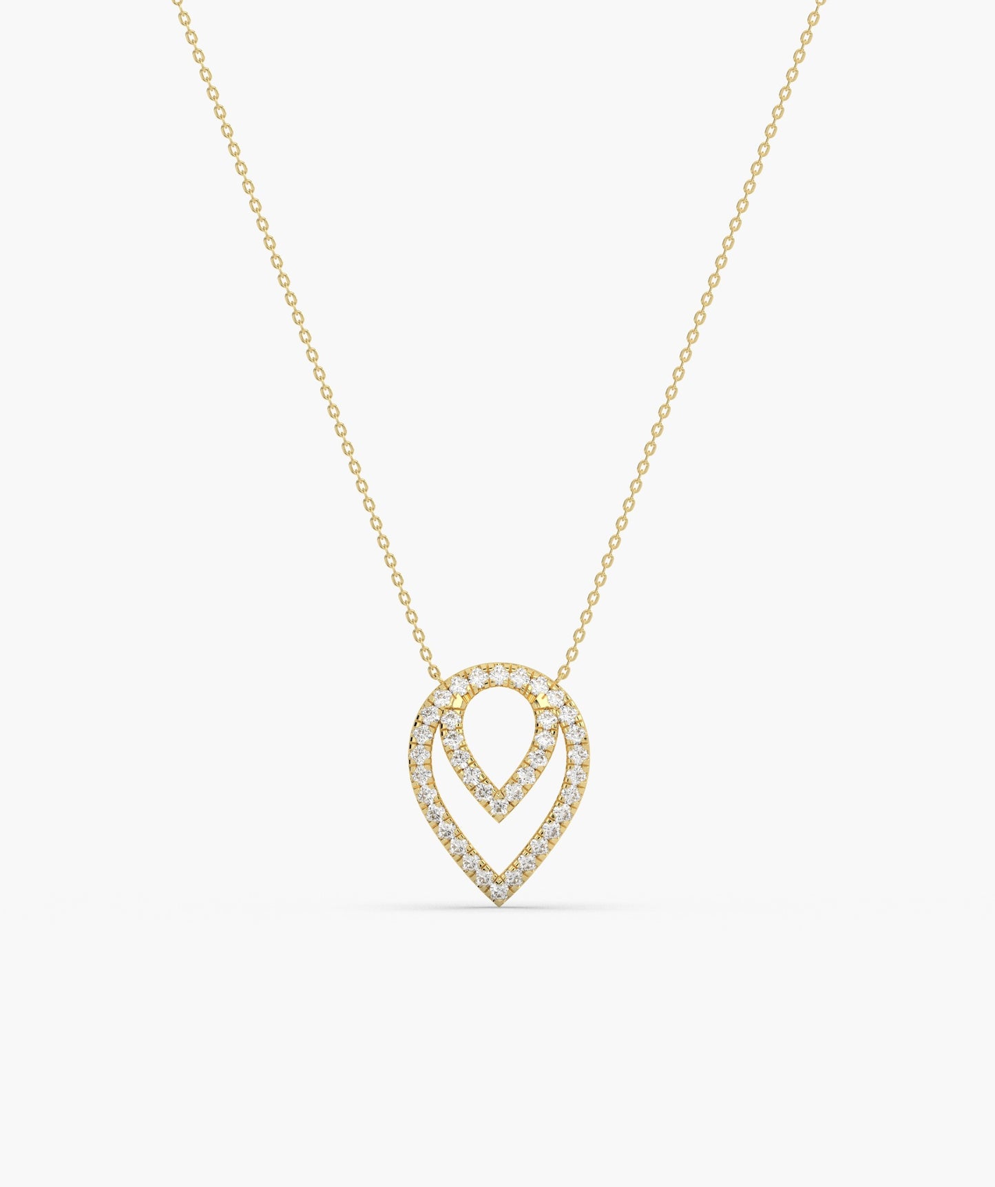 14K Gold Diamond Dewdrop Necklace