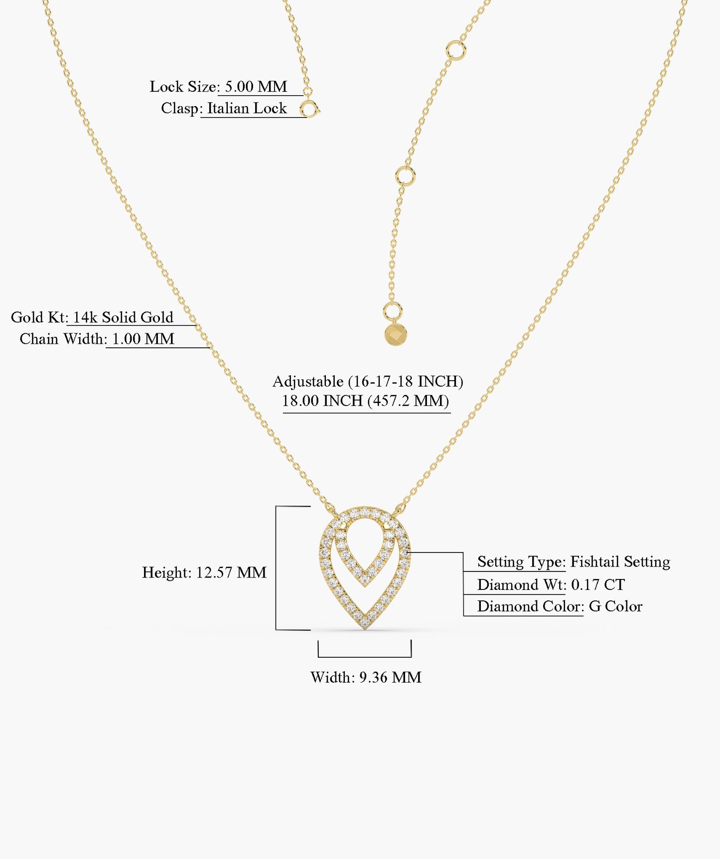 14K Gold Diamond Dewdrop Necklace