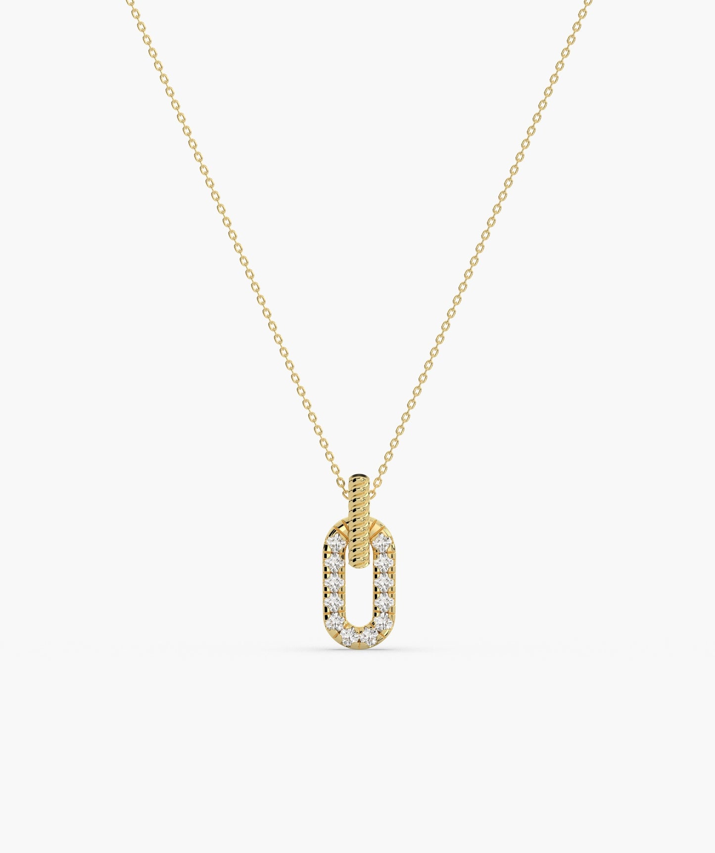 Minimalist Diamond Detail Tag Necklace
