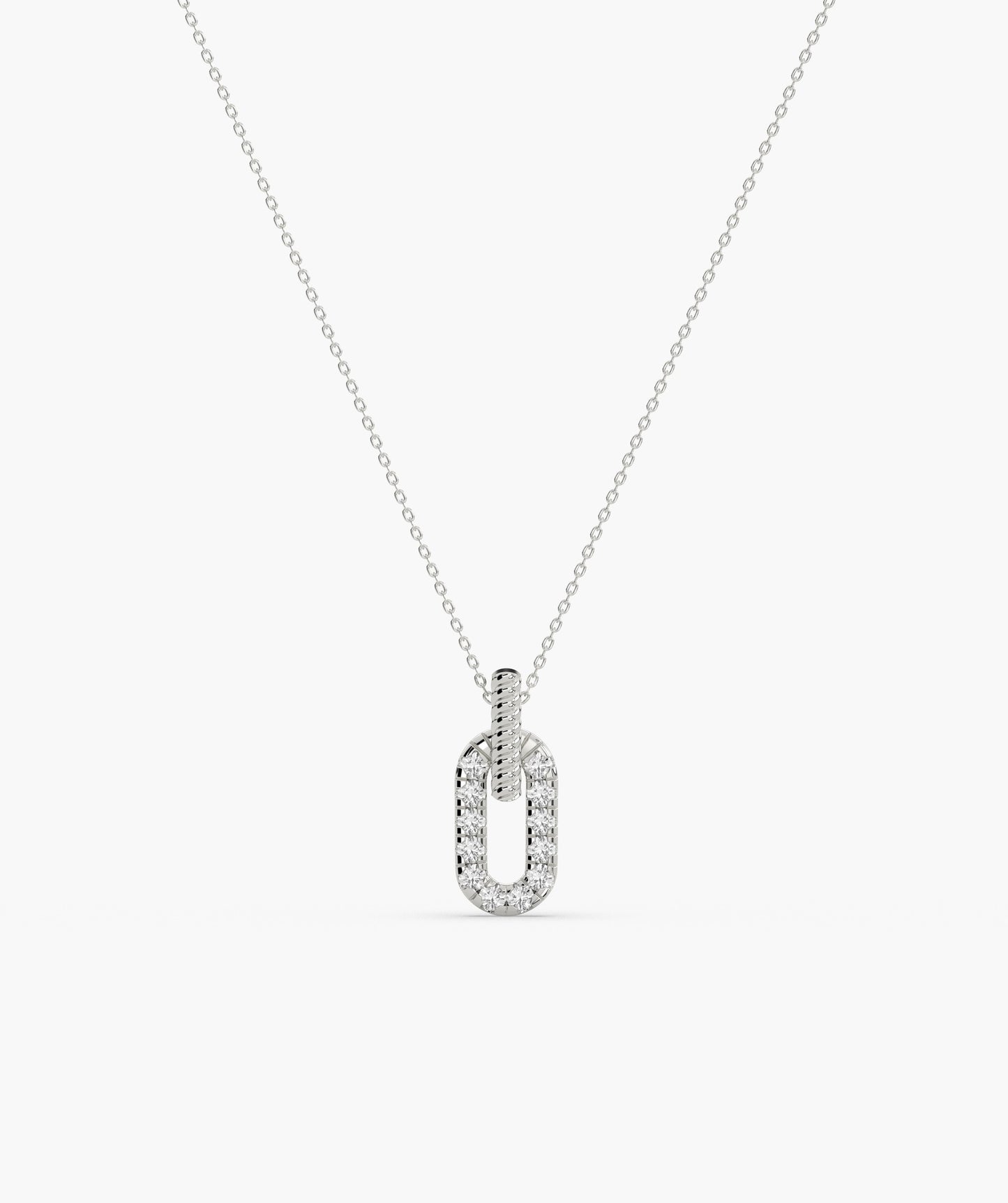 Minimalist Diamond Detail Tag Necklace