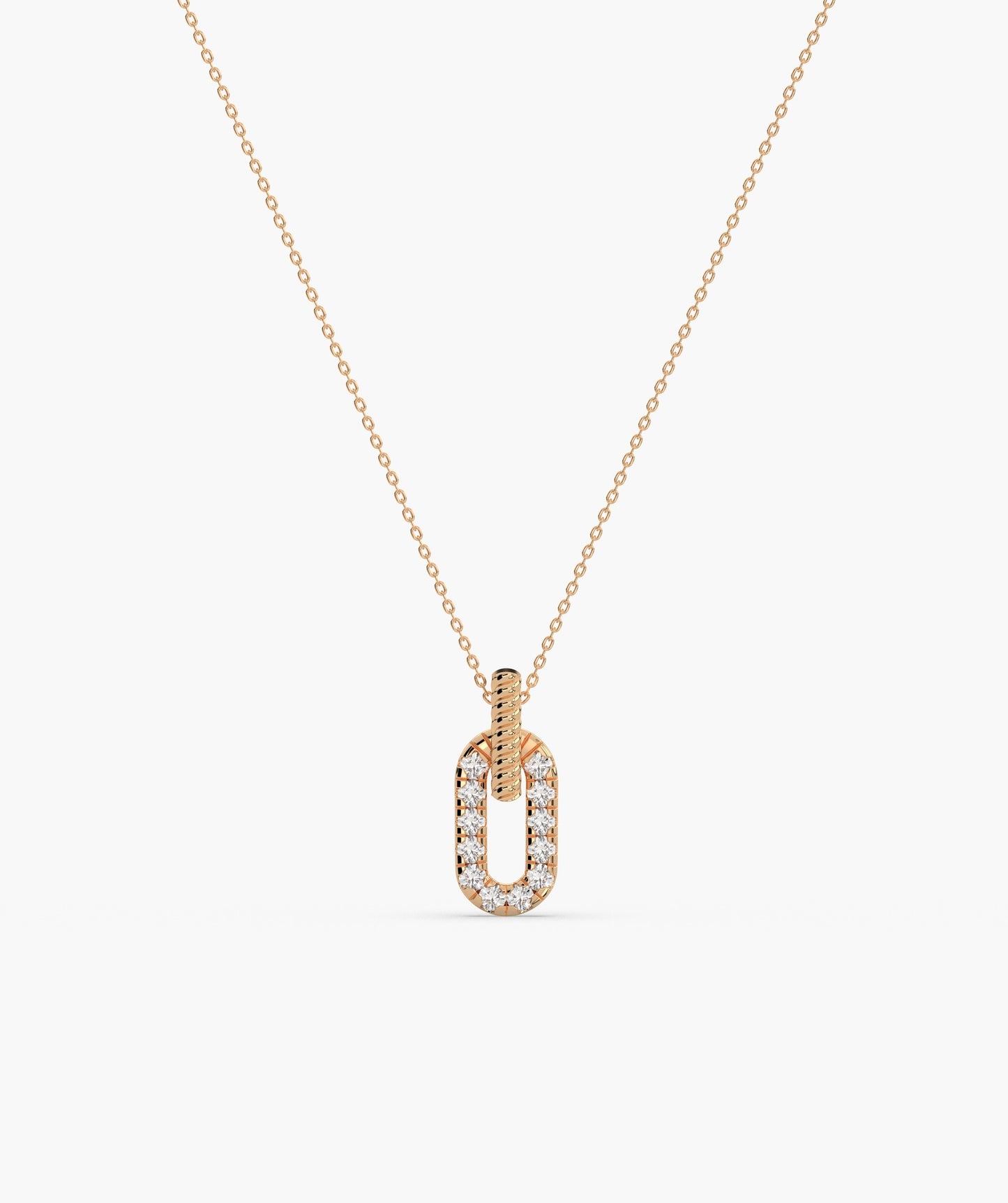 Minimalist Diamond Detail Tag Necklace