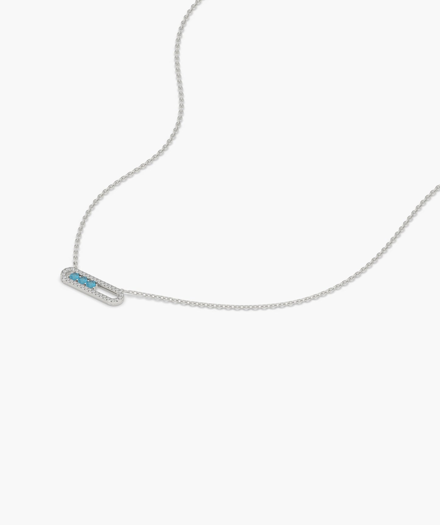 Diamond-Outlined Blue Trio Necklace