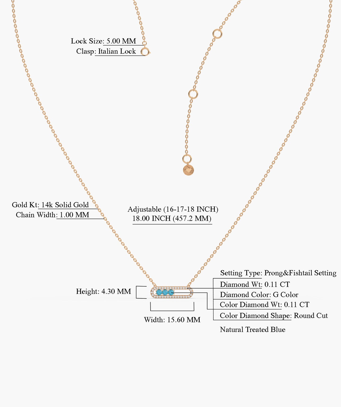 Diamond-Outlined Blue Trio Necklace