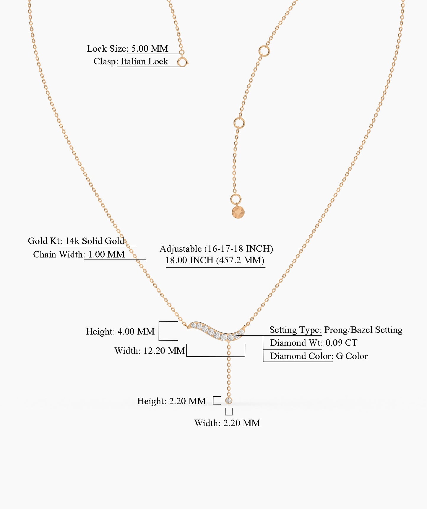 Flowing Diamond Bar Pendant