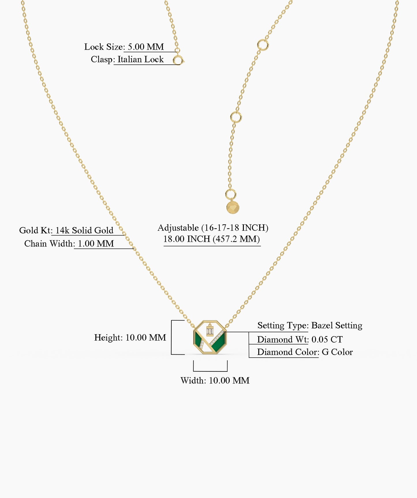 Art Deco-Inspired Octagon Necklace