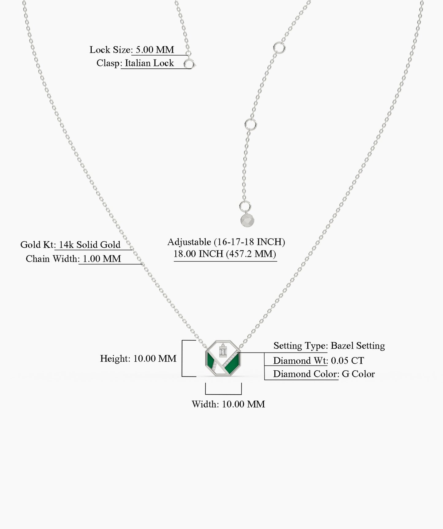 Art Deco-Inspired Octagon Necklace