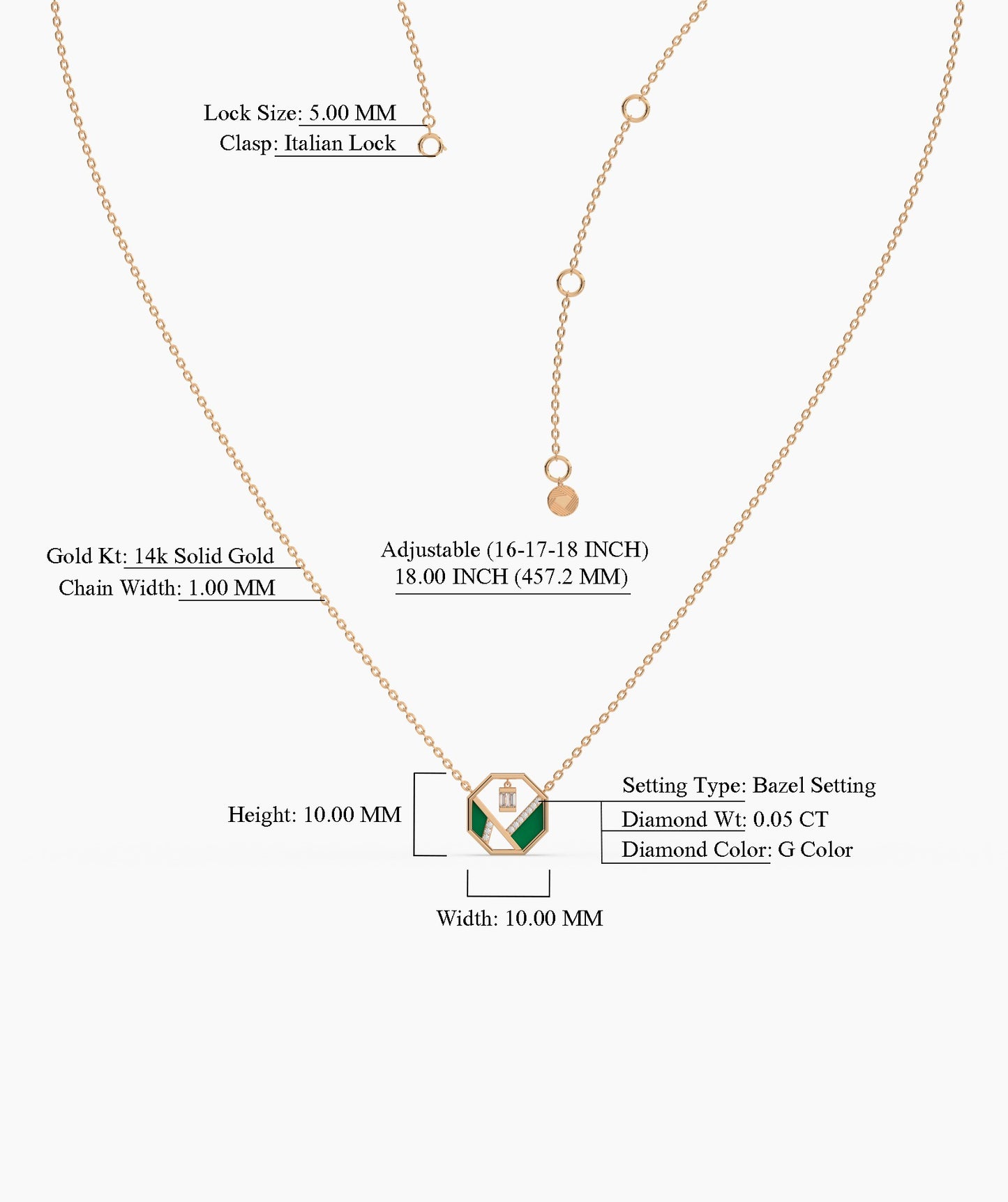 Art Deco-Inspired Octagon Necklace