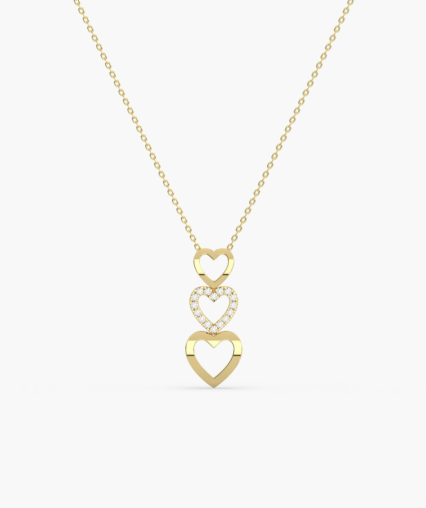 Triple Delight Heart Pendant