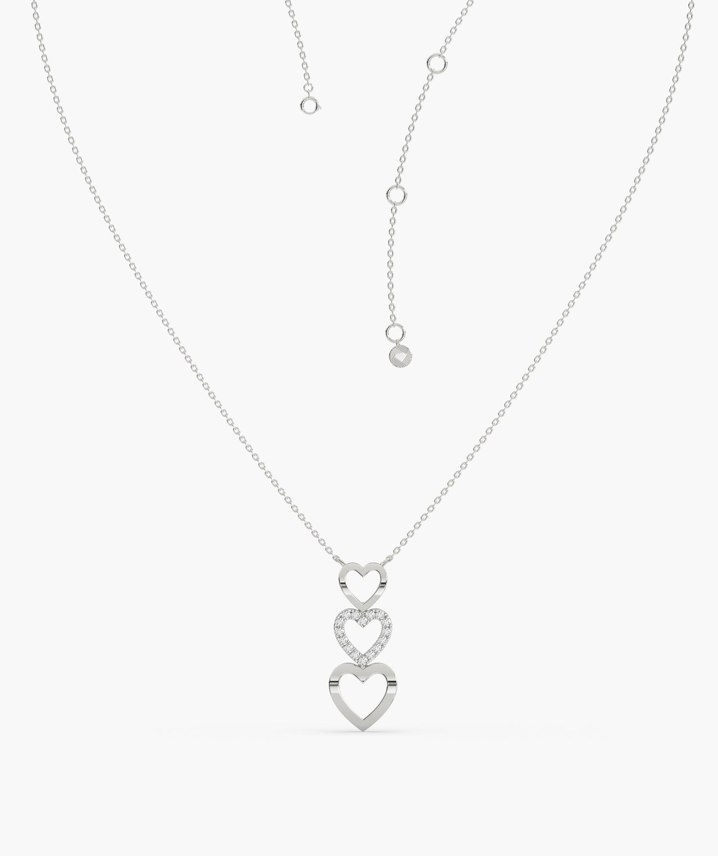 Triple Delight Heart Pendant