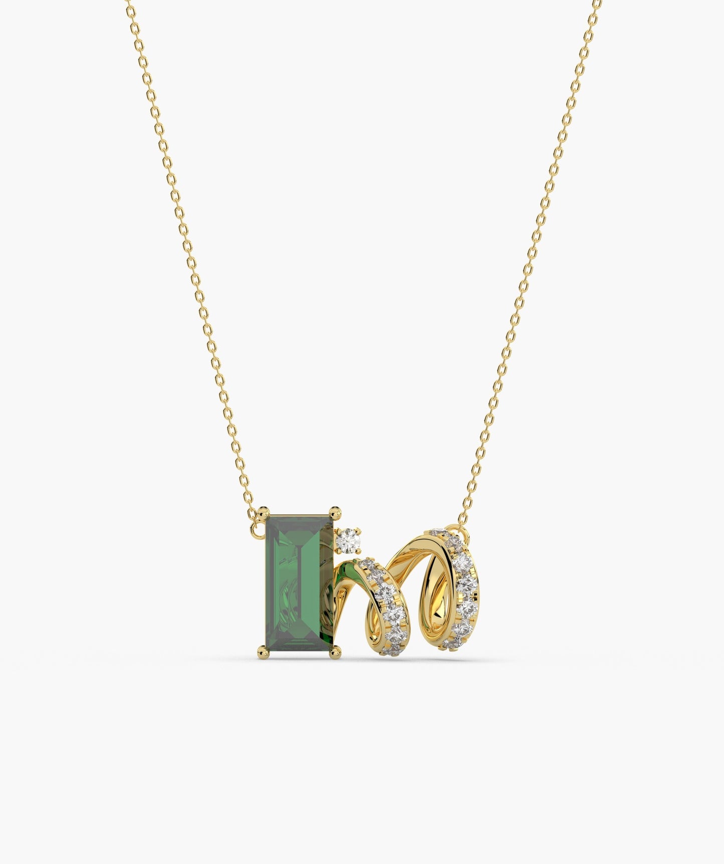 Spiral Elegance Emerald Pendant