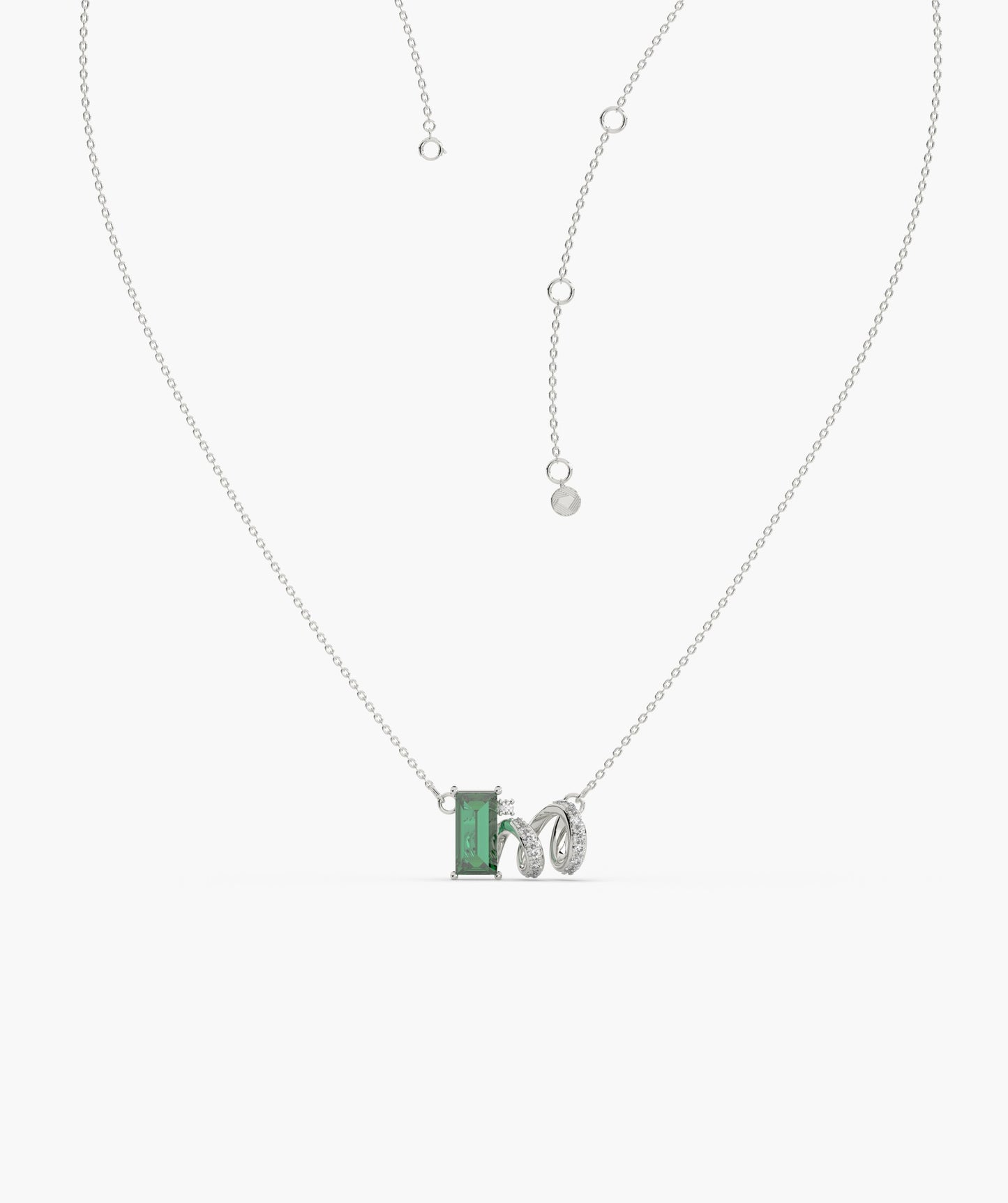 Spiral Elegance Emerald Pendant
