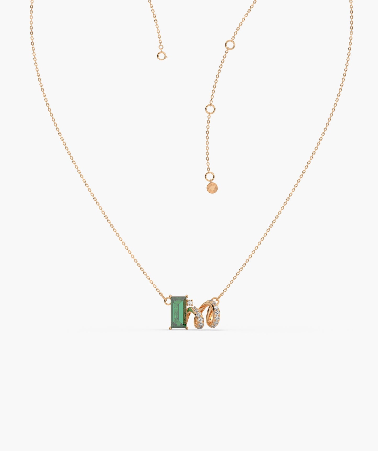 Spiral Elegance Emerald Pendant