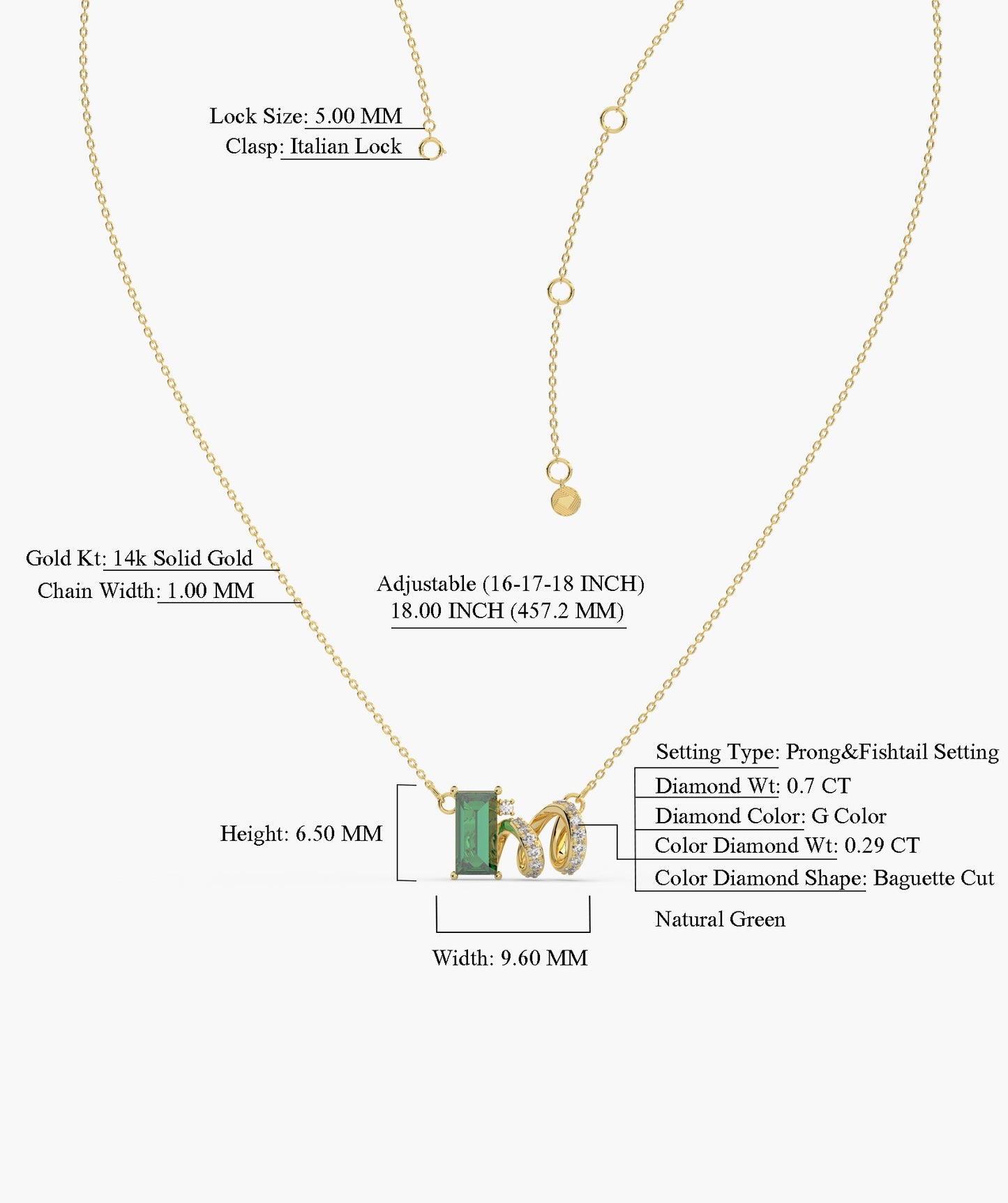 Spiral Elegance Emerald Pendant