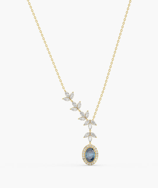 Luxury 14K Gold Leaf Drop Necklace