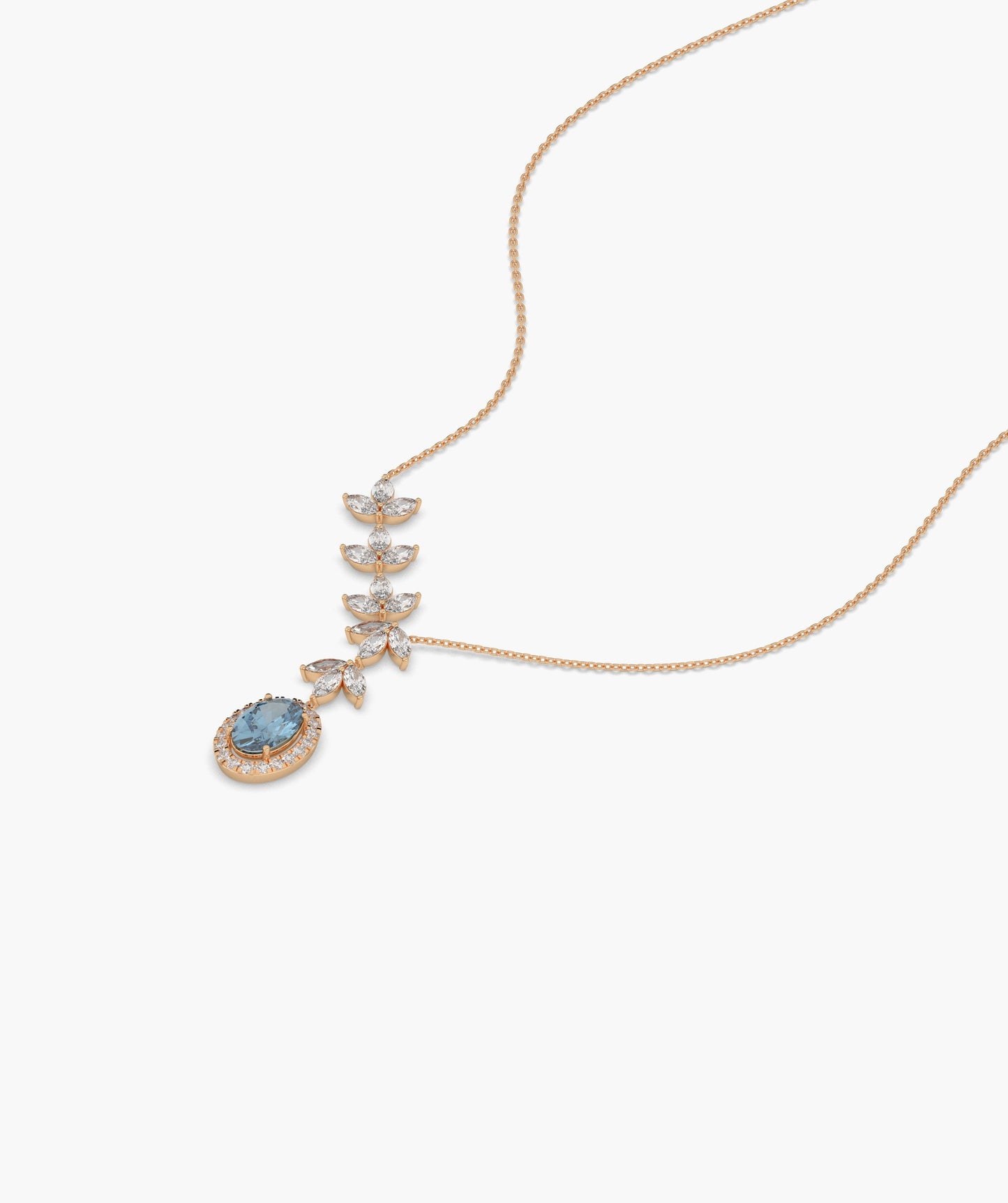 Luxury 14K Gold Leaf Drop Necklace