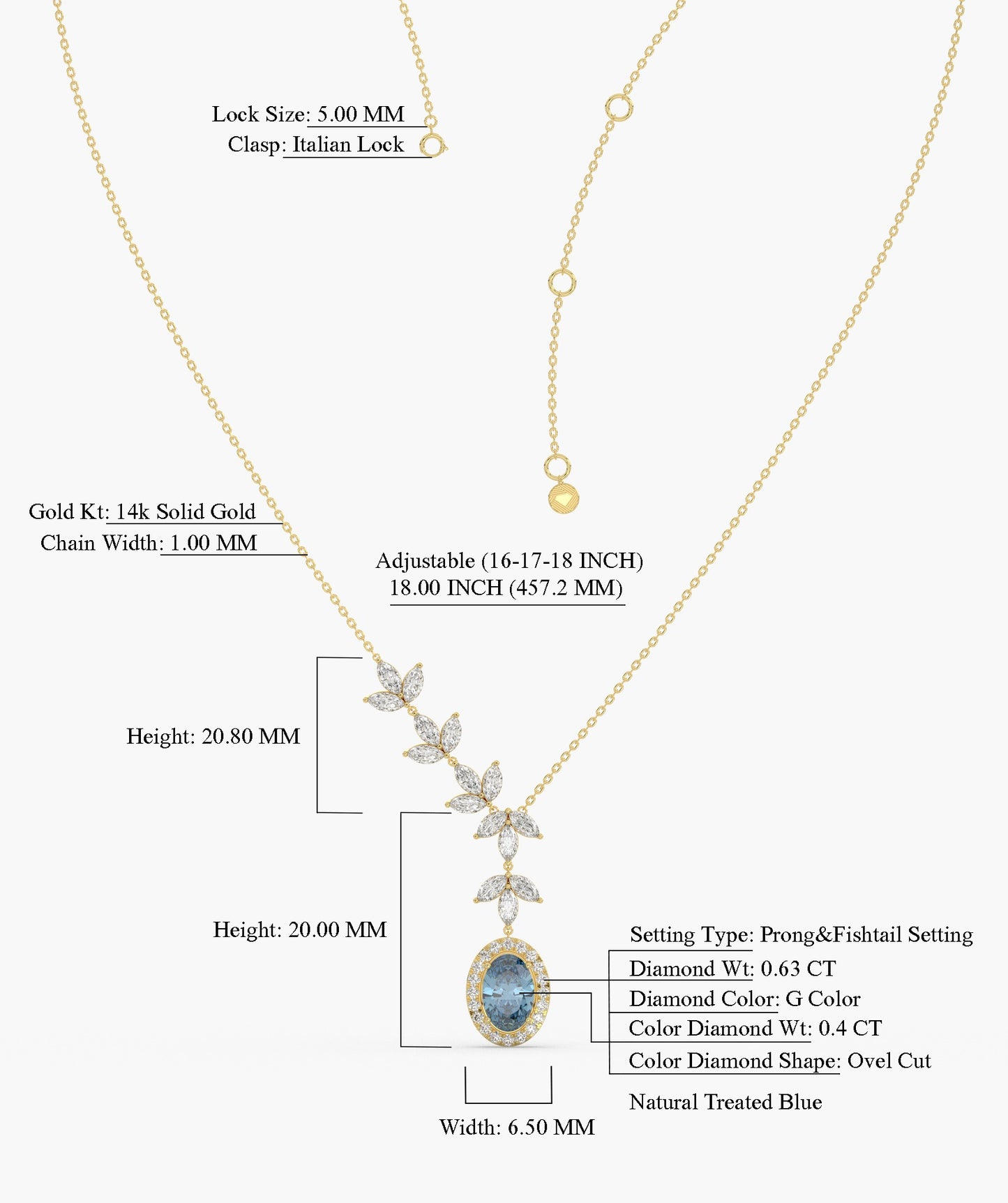 Luxury 14K Gold Leaf Drop Necklace