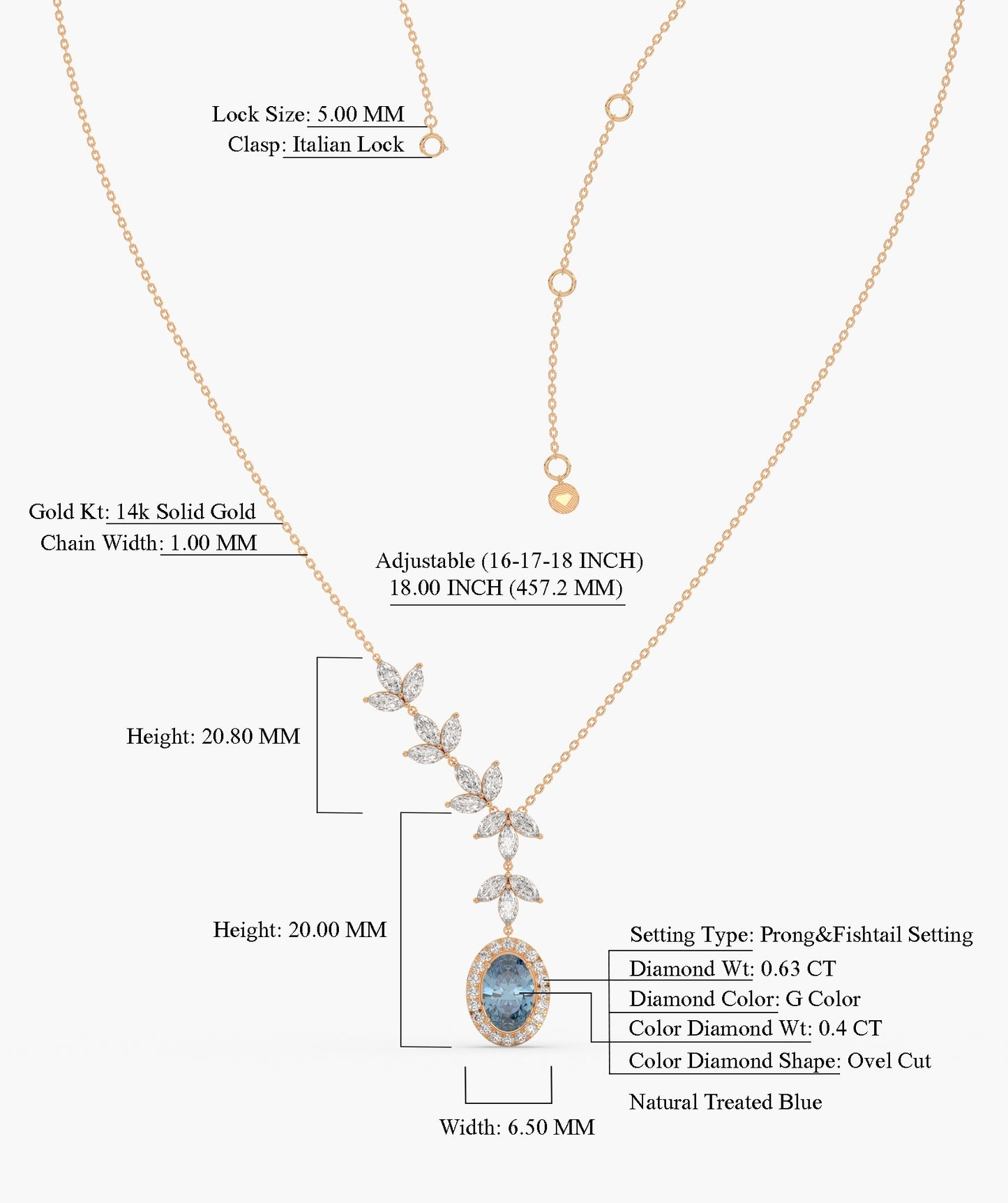 Luxury 14K Gold Leaf Drop Necklace