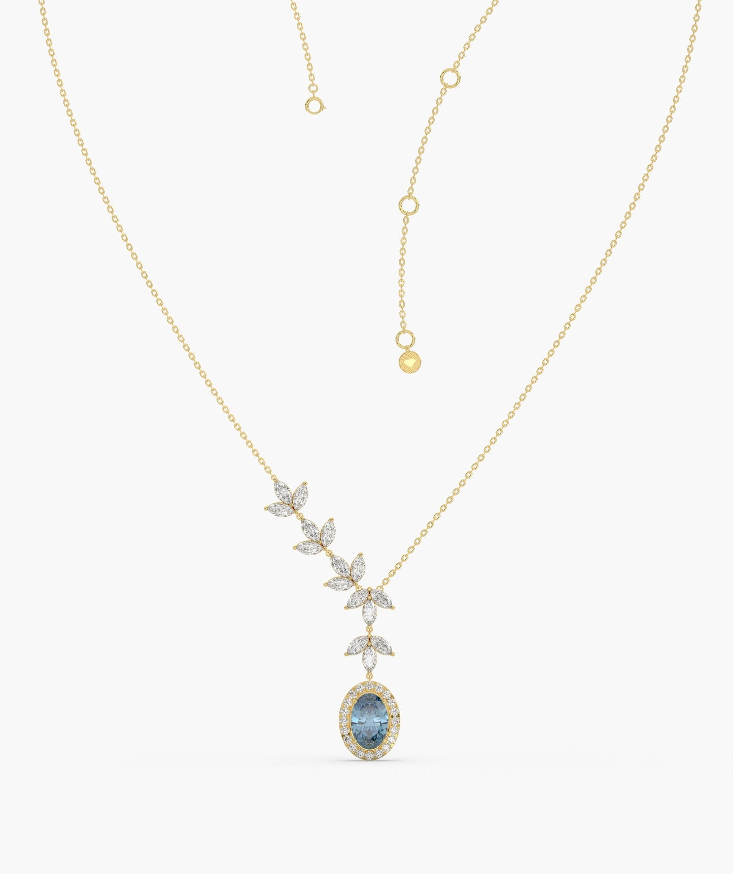 Luxury 14K Gold Leaf Drop Necklace