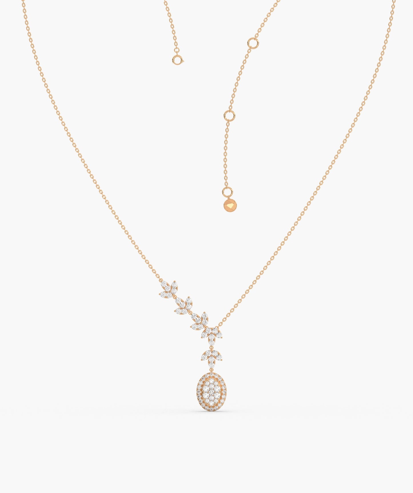 Gilded Leaf Diamond Pendant