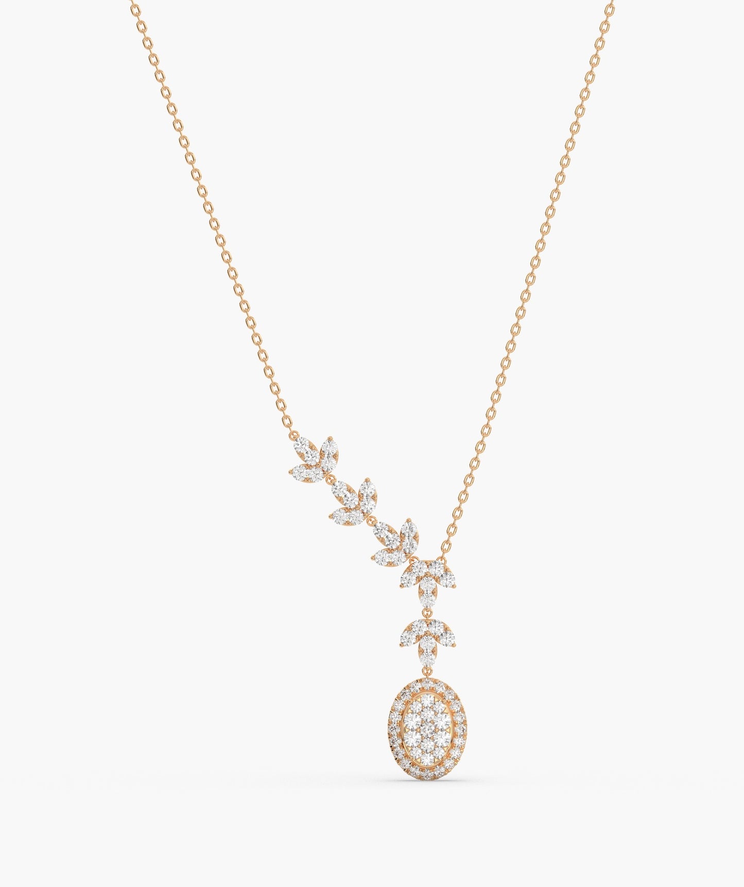 Gilded Leaf Diamond Pendant