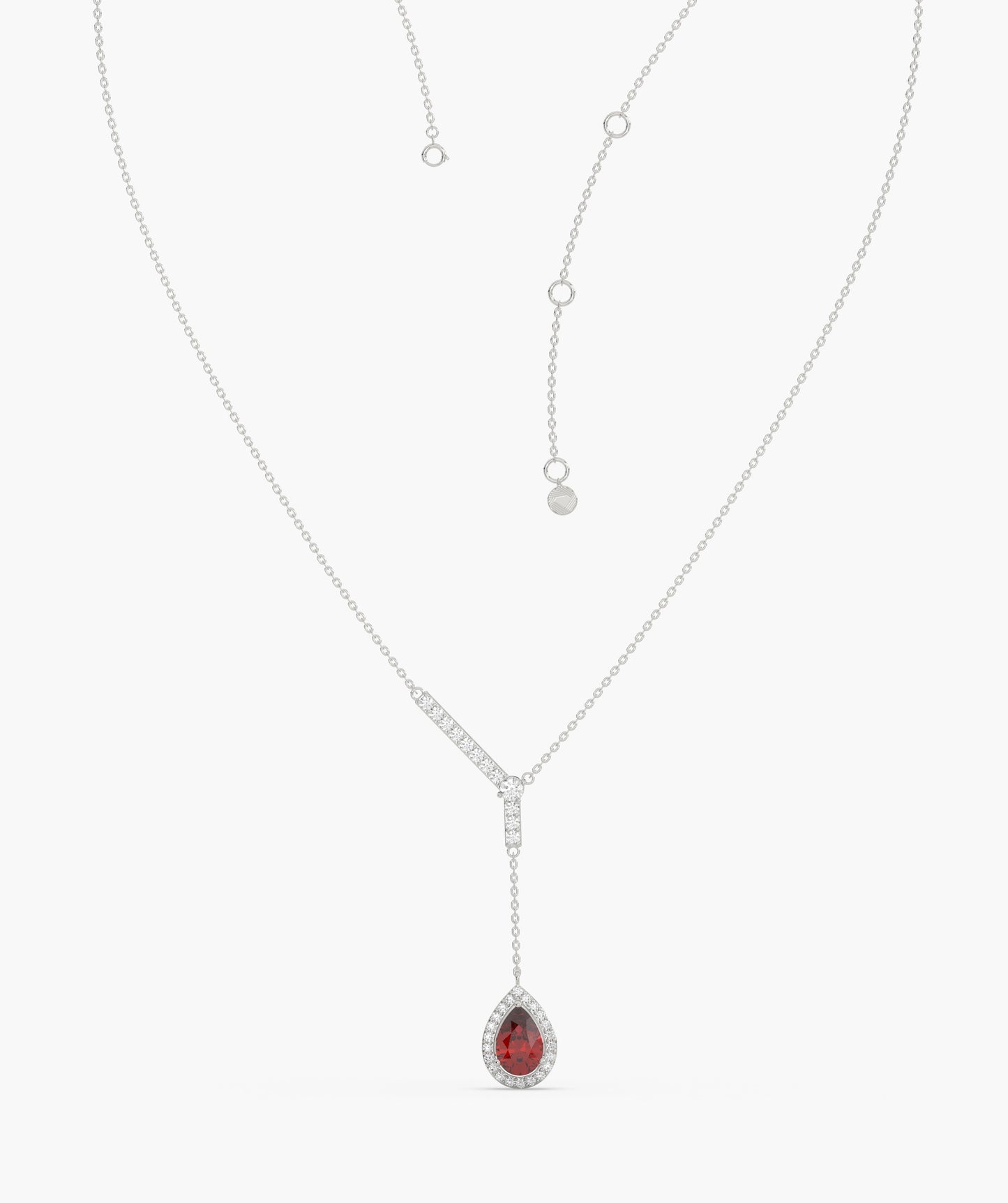 Sophisticated Red Ruby Gold Necklace
