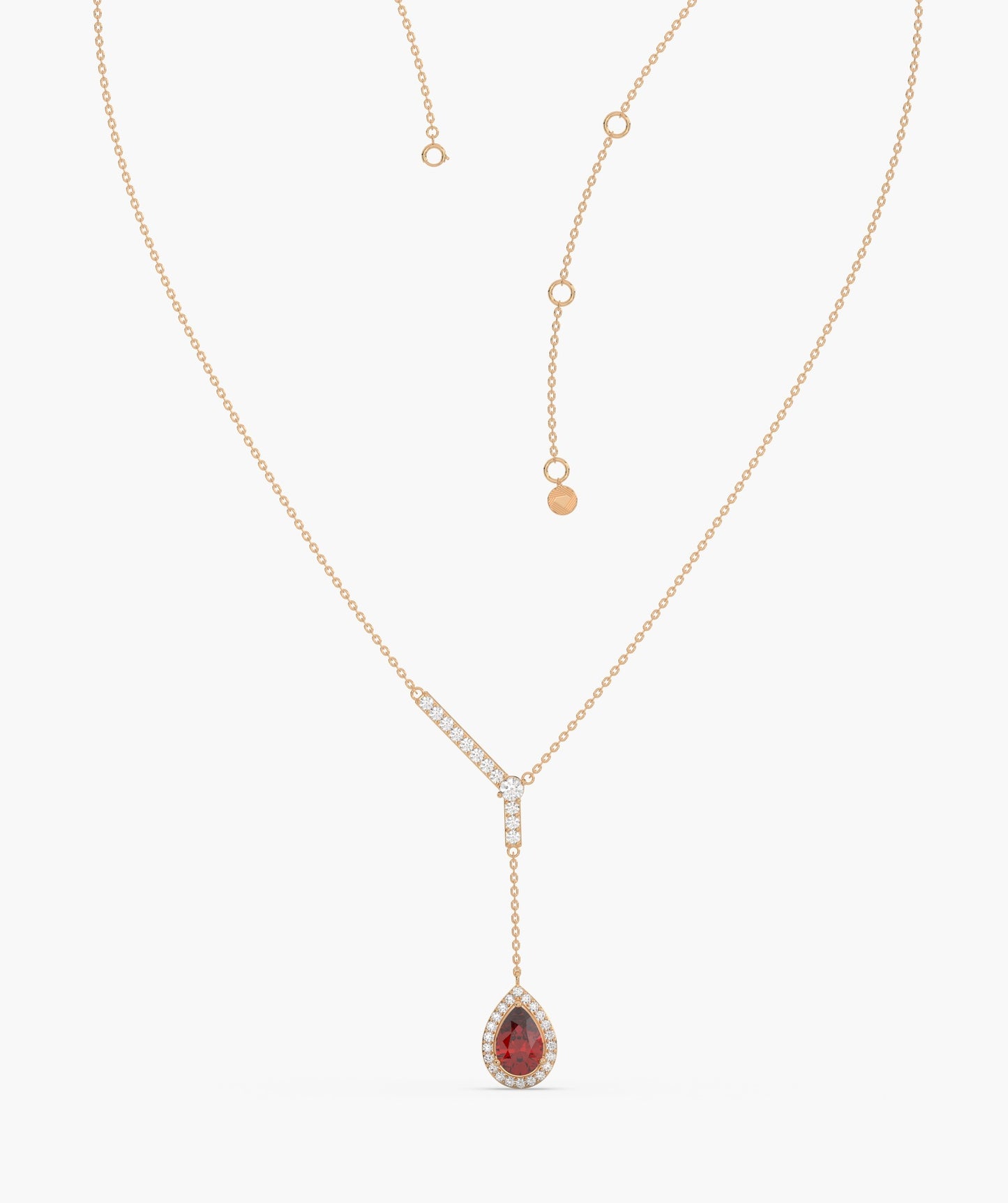 Sophisticated Red Ruby Gold Necklace