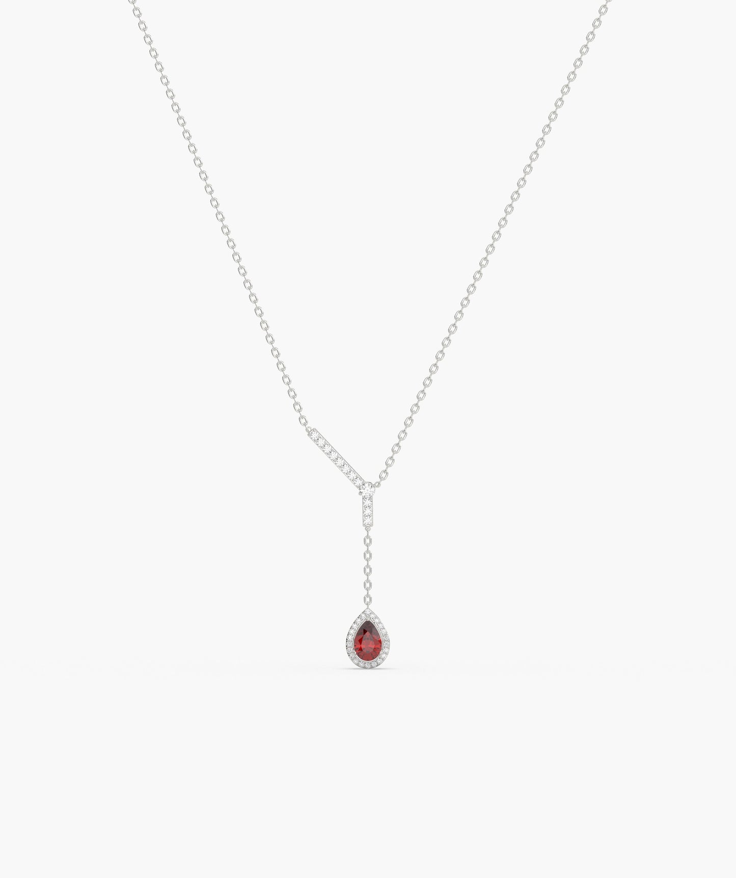 Sophisticated Red Ruby Gold Necklace