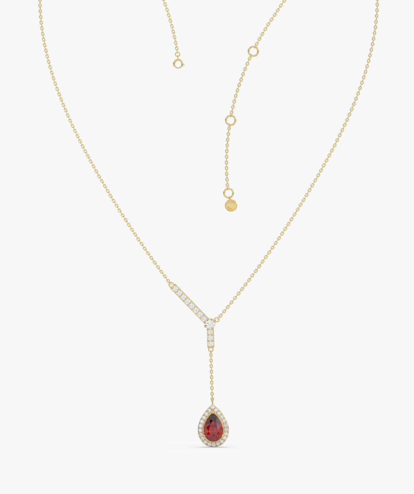 Sophisticated Red Ruby Gold Necklace