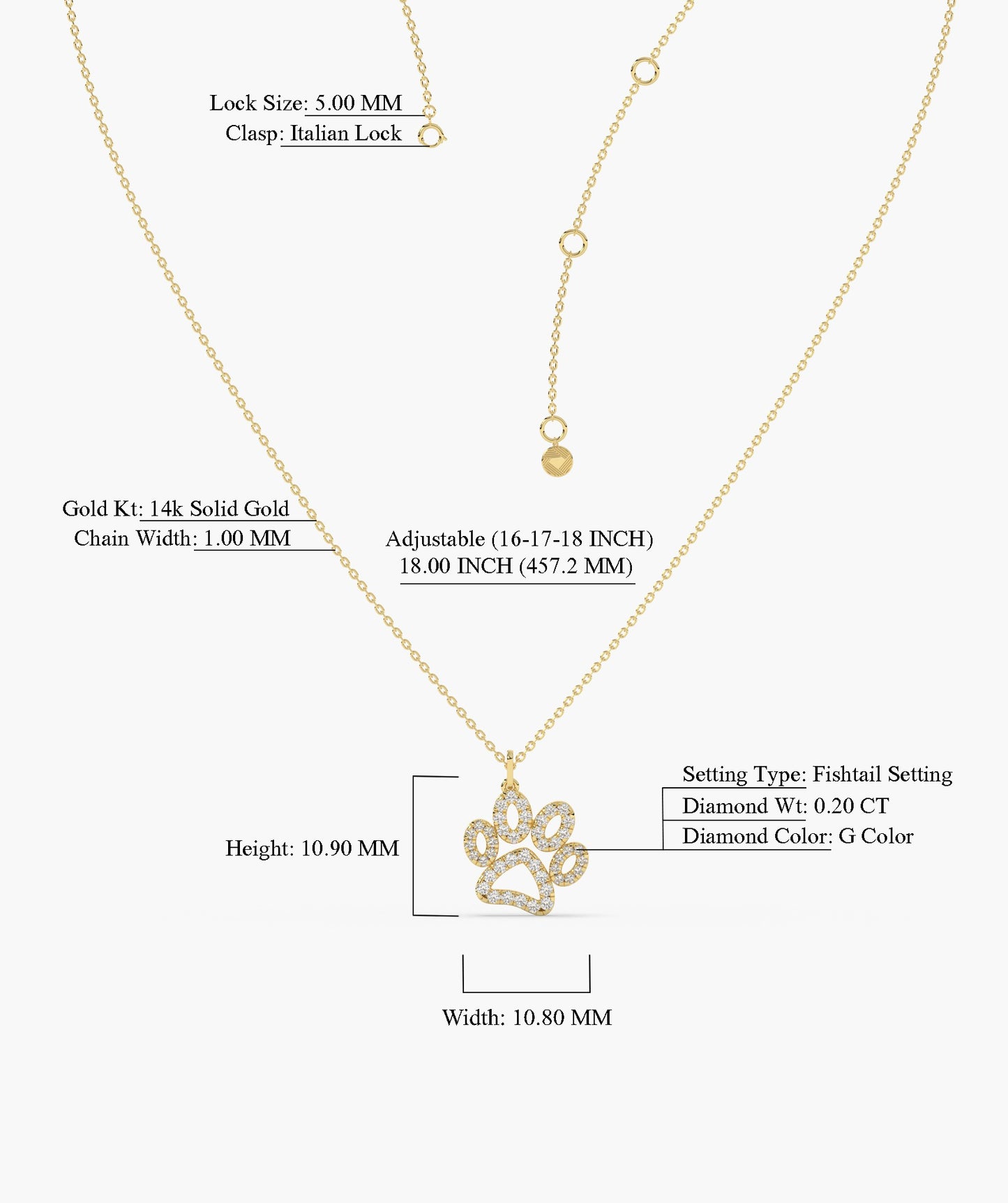 Golden Paw Perfection Necklace