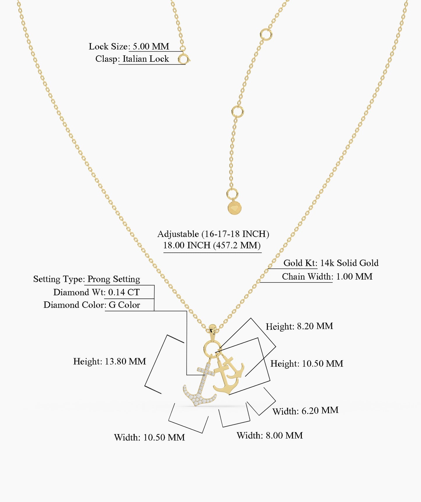 Oceanic Splendor Anchor Necklace