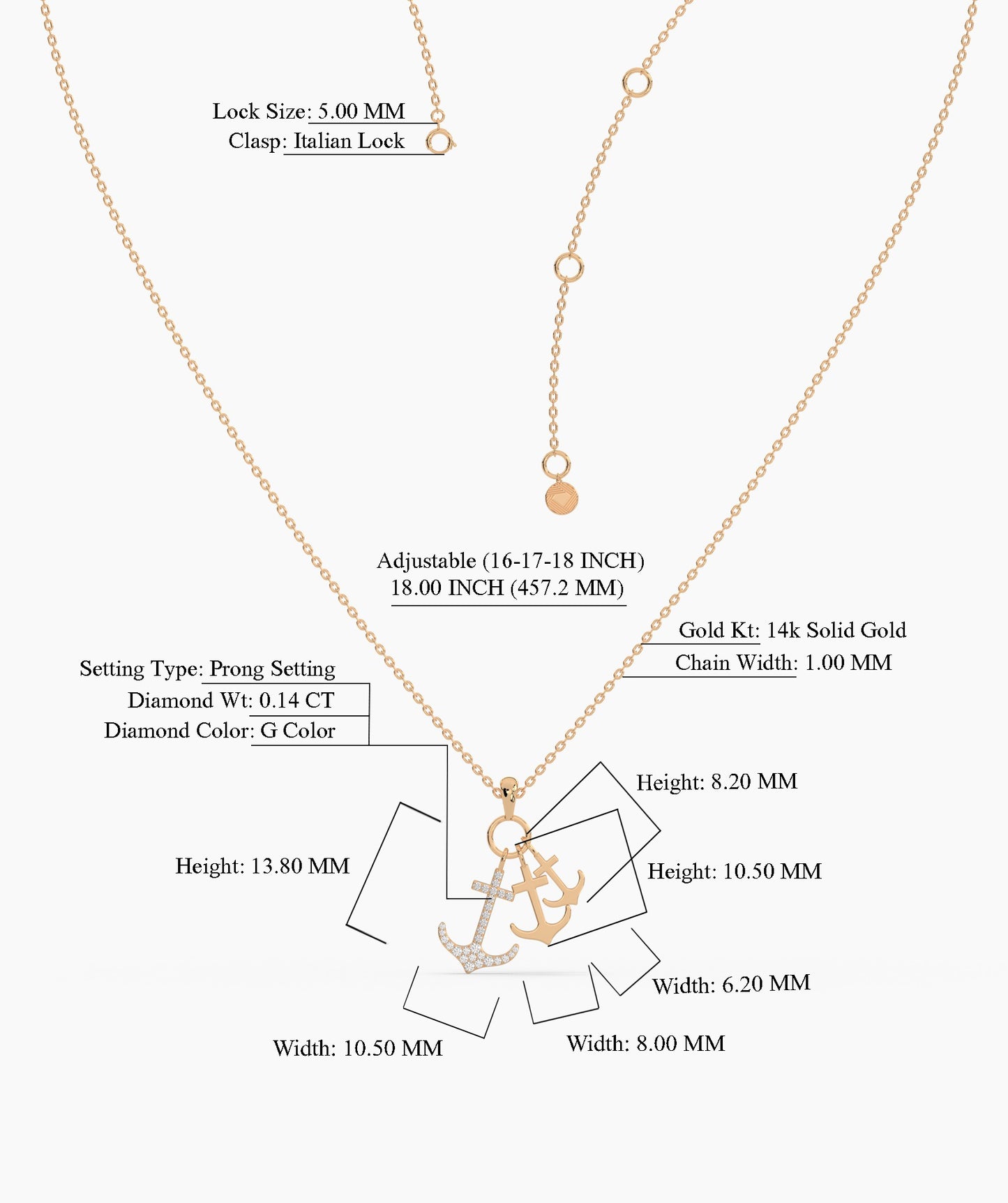 Oceanic Splendor Anchor Necklace