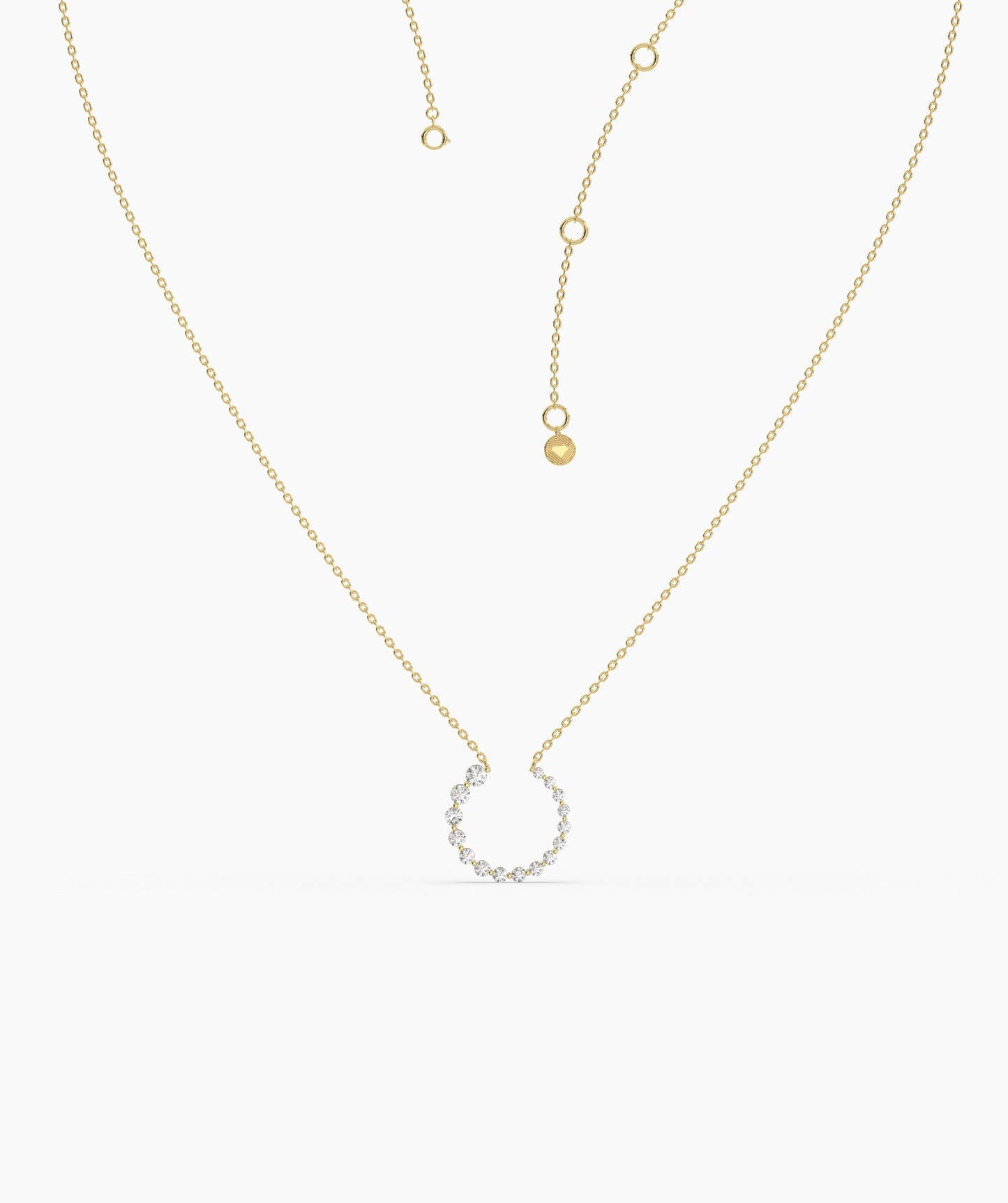 14K Gold Circle Diamond Necklace